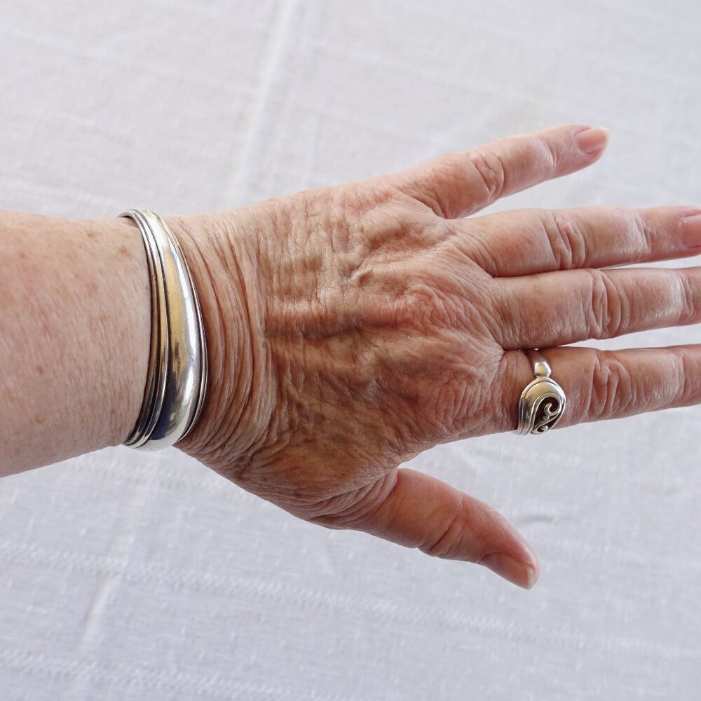 Vintage Kabana Asymmetrical Sterling Cuff 22g Unisex